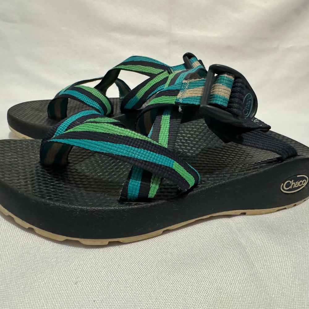 Chaco Tegu Women's  Size 7  Turquoise Green Black Sandals